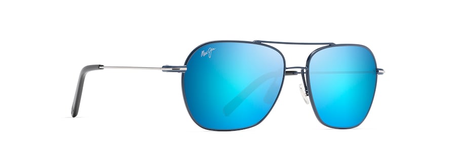 [Blue Hawaii Lenses, Dark Navy With Silver Stripe Frame]