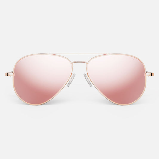 [22k Rose Gold & Rose Gold Polarized Mirror Nylon Lens]