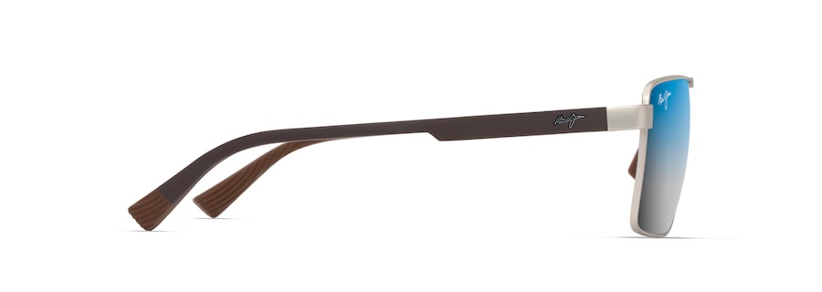 [Dual Mirror Blue To Silver Lenses, Matte Silver With Brown Frame]