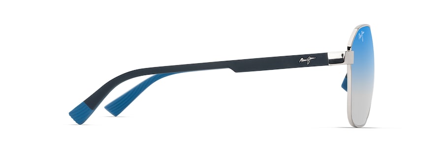 [Dual Mirror Blue To Silver Lenses, Shiny Silver With Dark Blue Frame]