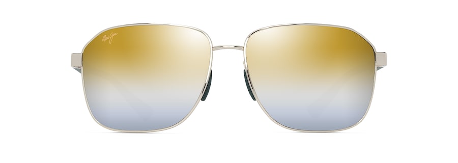 [Dual Mirror Gold To Silver Lenses, Shiny Gold With Green Frame]