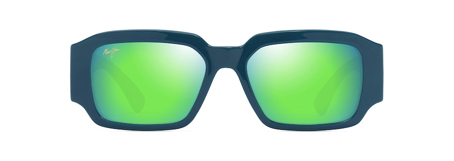 [Mauigreen® Lenses, Shiny Petrol Blue Frame]