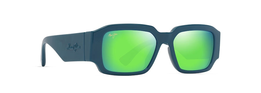 [Mauigreen® Lenses, Shiny Petrol Blue Frame]