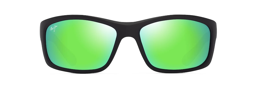 [Mauigreen® Lenses, Matte Black / Green Frame]