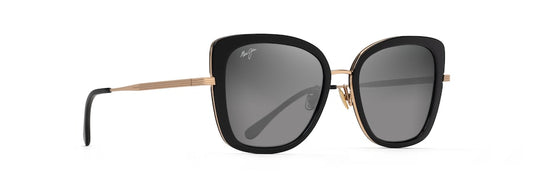 [Neutral Grey Lenses, Black With Gold Frame]