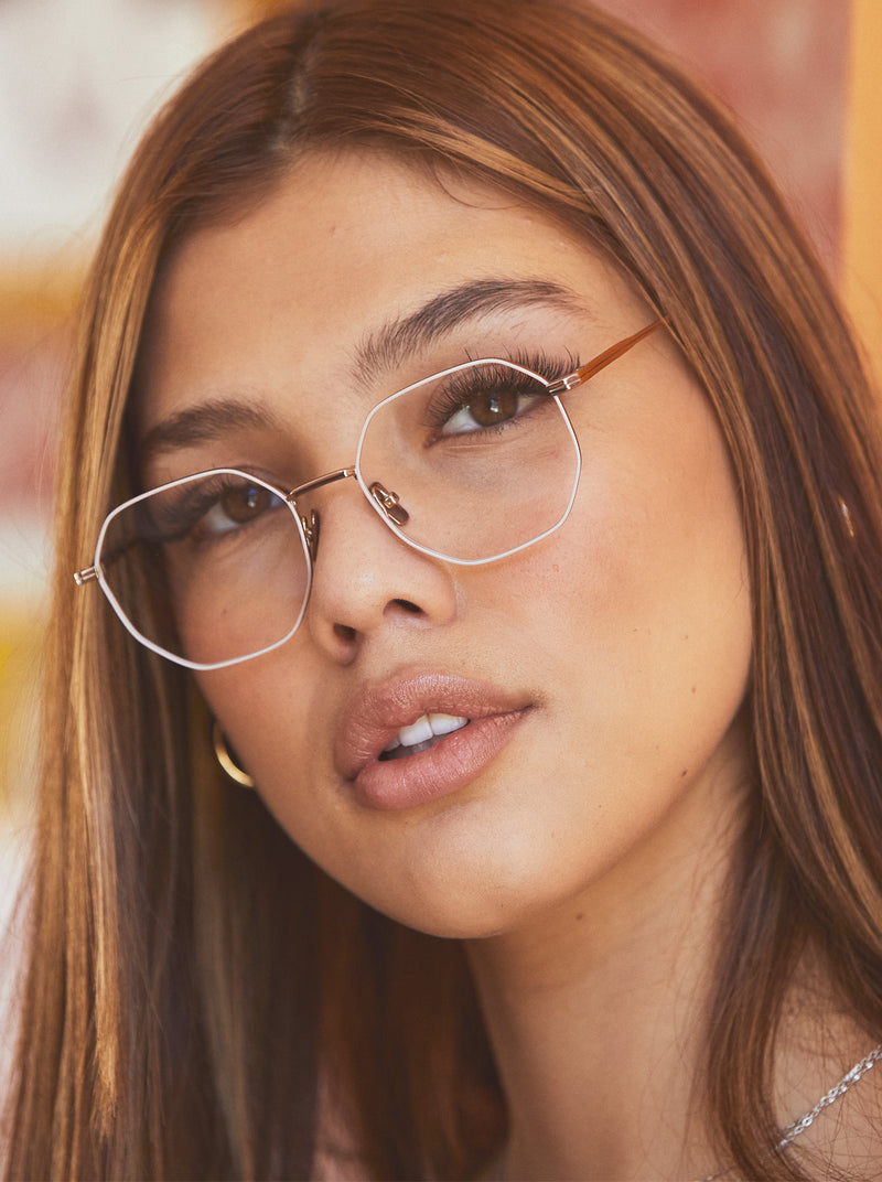 [Brushed Light Gold + Khaki / Clear]