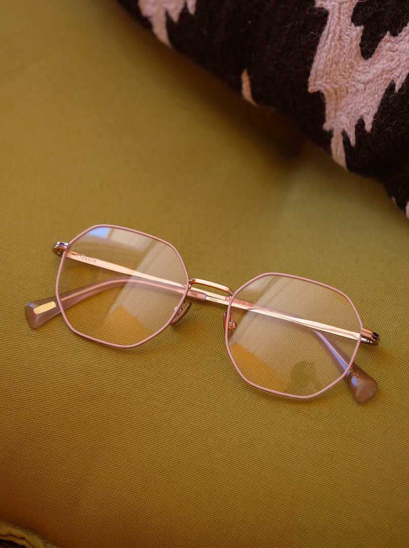 [Brushed Light Gold + Khaki / Clear]