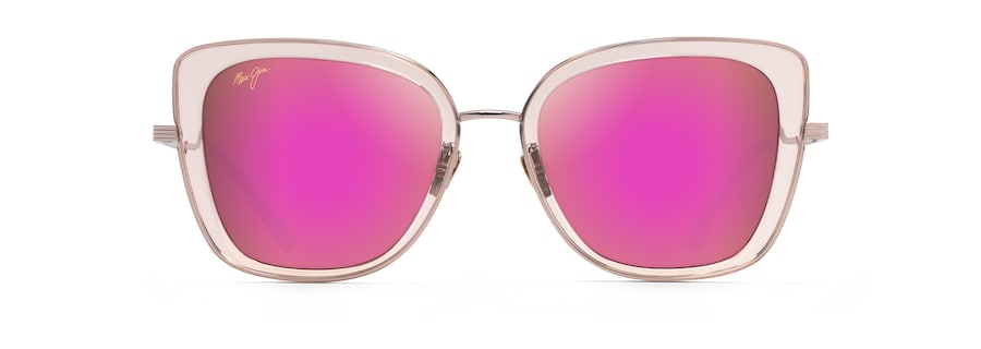 [Maui Sunrise Lenses, Transparent Pink With Rose Gold Frame]
