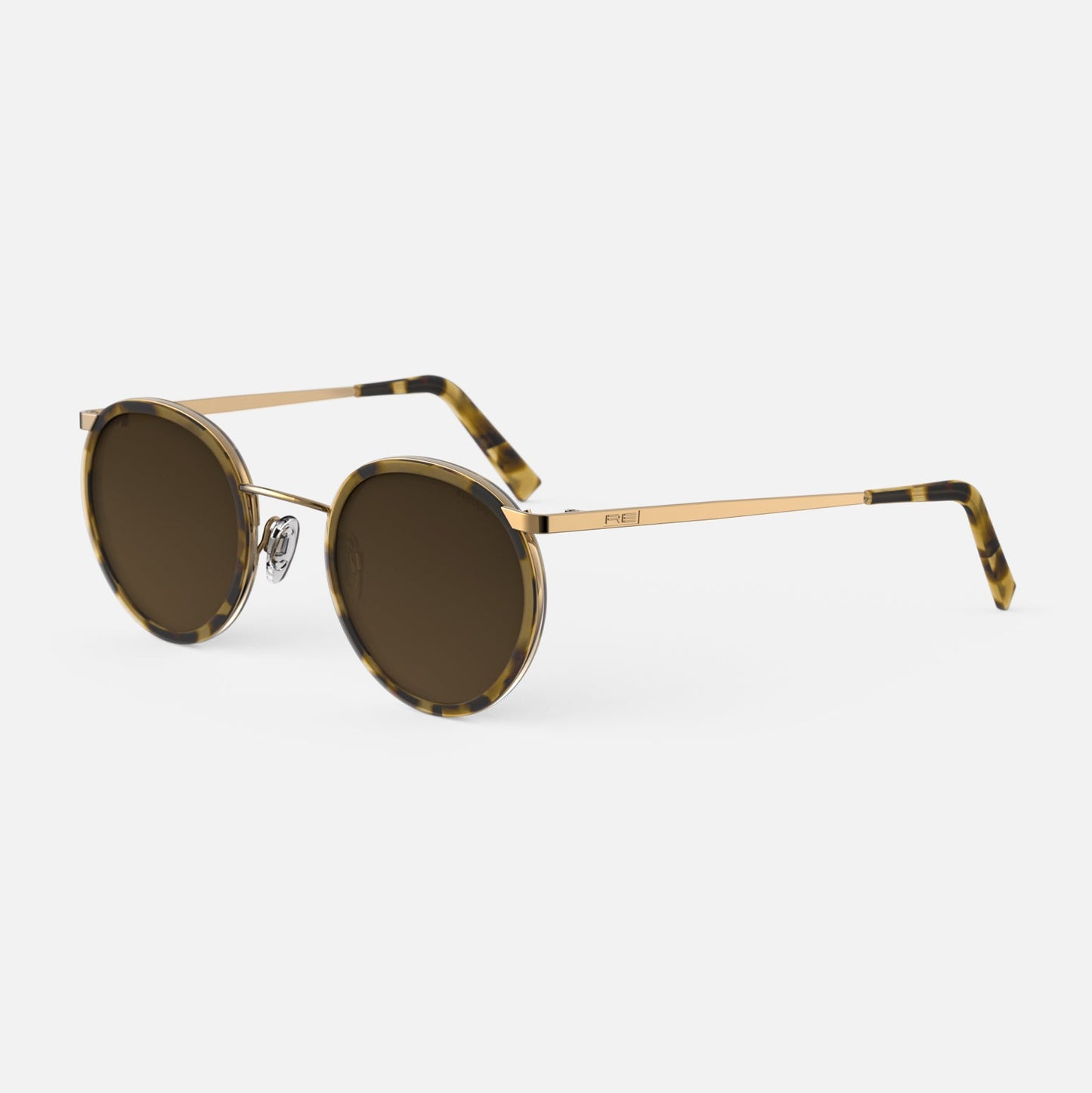 [23k Gold & Dark Caramel Tortoise Inlay & Cape Sand Polarized Gradient Nylon Lens]