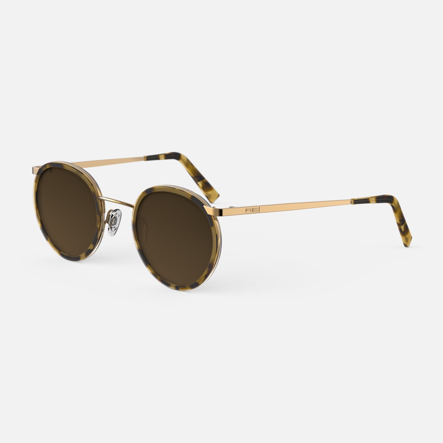 [23k Gold & Dark Caramel Tortoise Inlay & Cape Sand Polarized Gradient Nylon Lens]
