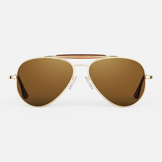 [23k Gold & American Tan Polarized Glass Lens]