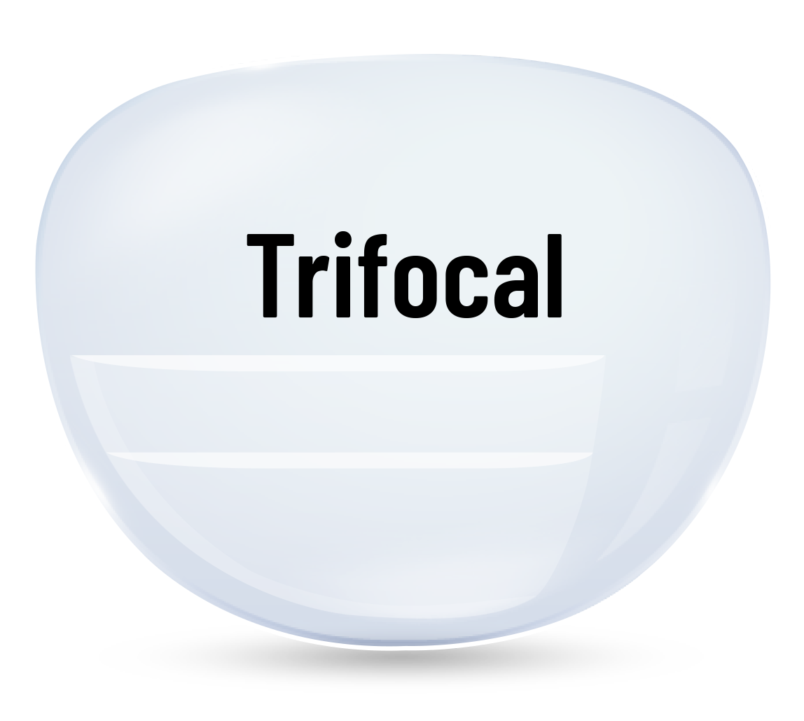 Prescription Sunglasses-Trifocal (Lined)- Polycarbonate-Mirror