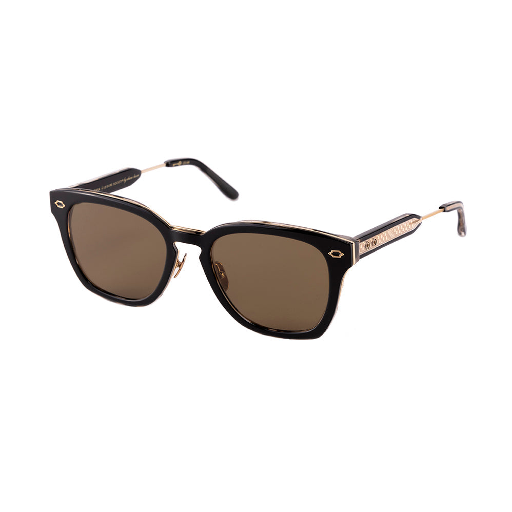 [Black Tortoise / 18k Rose Gold (Brown Lenses)]