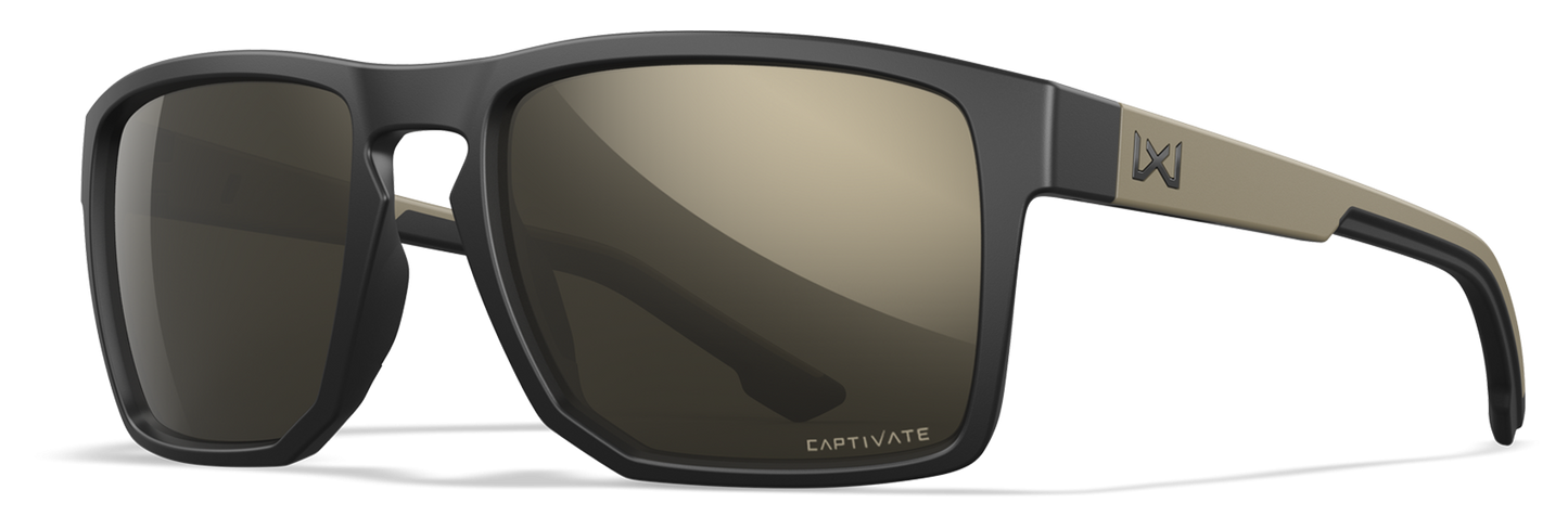 [Matte Black and Tan/CAPTIVATE™ Tungsten Mirror (Non-Polarized)]