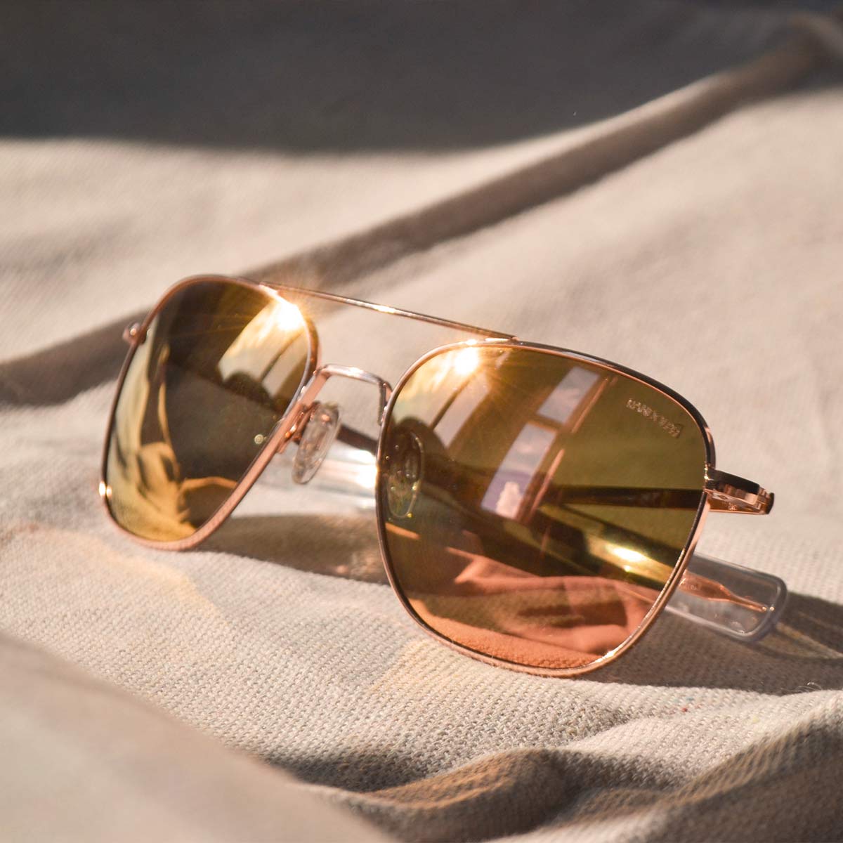 [22k Rose Gold & Rose Gold Non-Polarized Mirror Nylon Lens]
