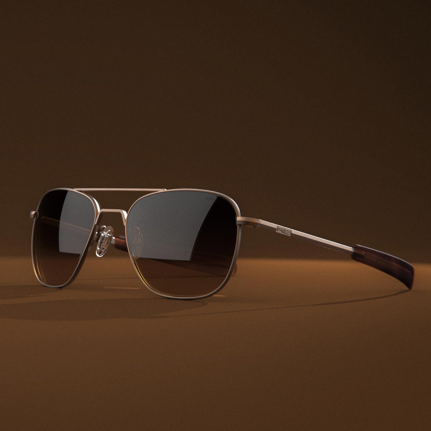 [22k Satin Chocolate Gold & Cape Sand Polarized Gradient Nylon Lens]