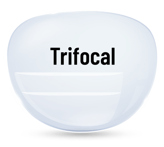 Clear Prescription - Trifocal (Lined) - Polycarbonate - Anti - Reflective Treatments - Specs Eyewear