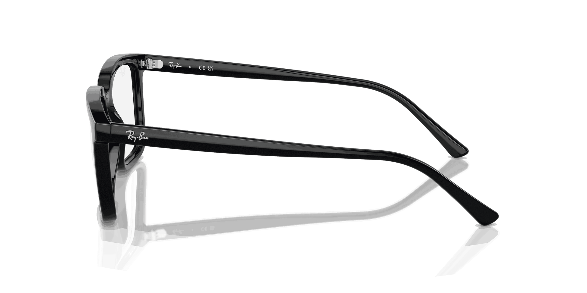 [Clear Lenses, Polished Black Frame]