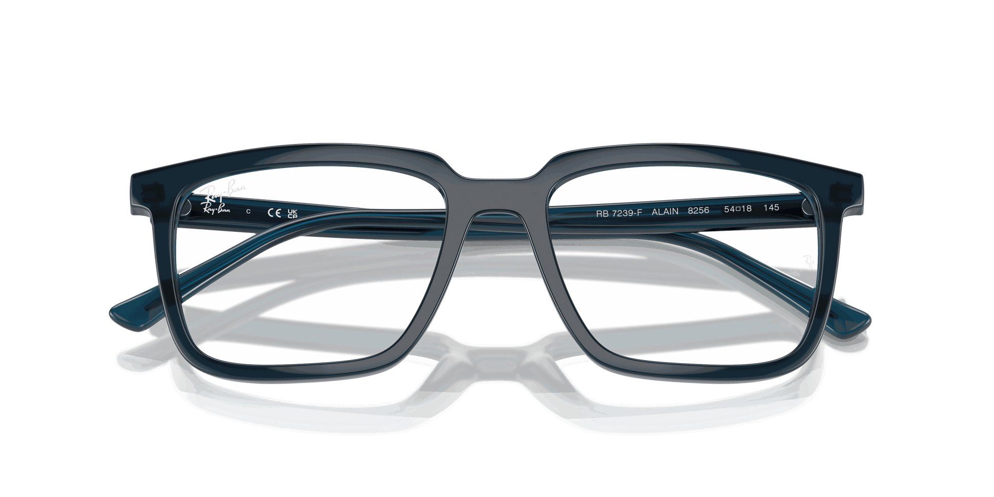 [Clear Lenses, Polished Opal Dark Blue Frame]