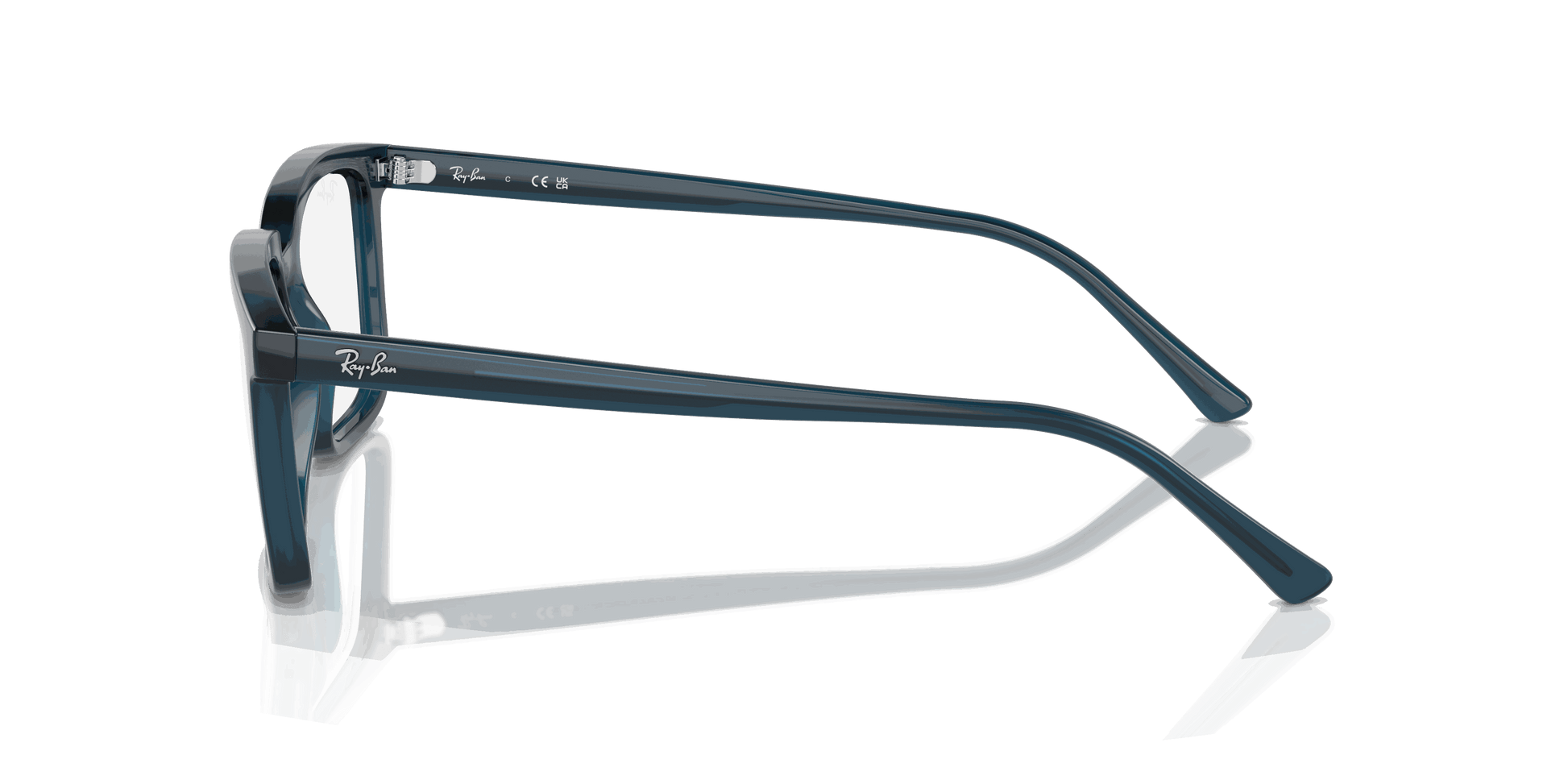 [Clear Lenses, Polished Opal Dark Blue Frame]