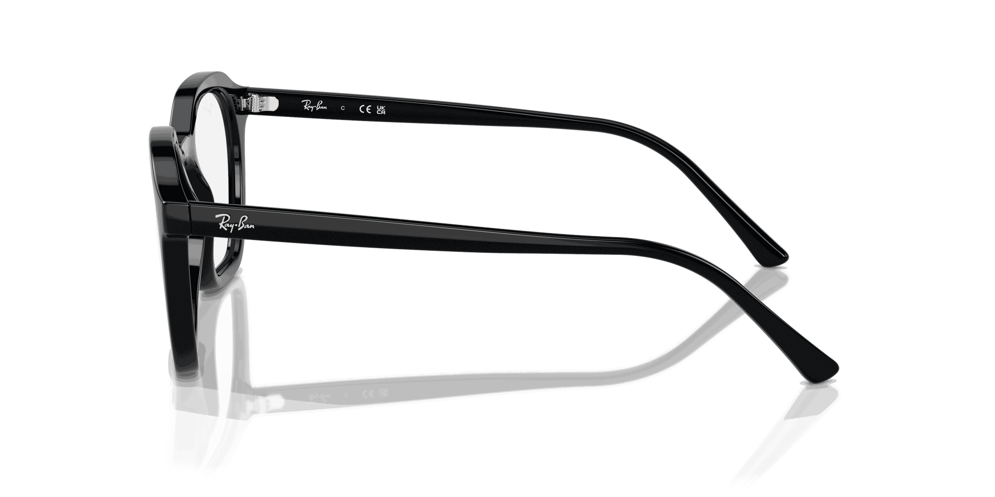 [Clear Lenses, Polished Black Frame]