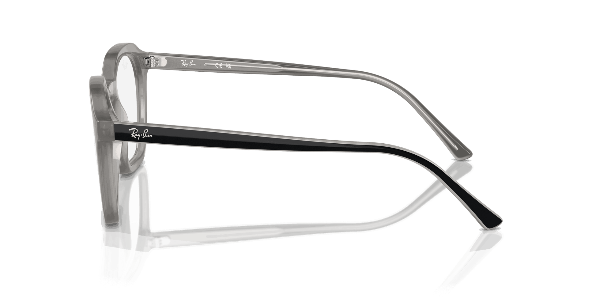 [Clear Lenses, Polished Opal Grey Frame]