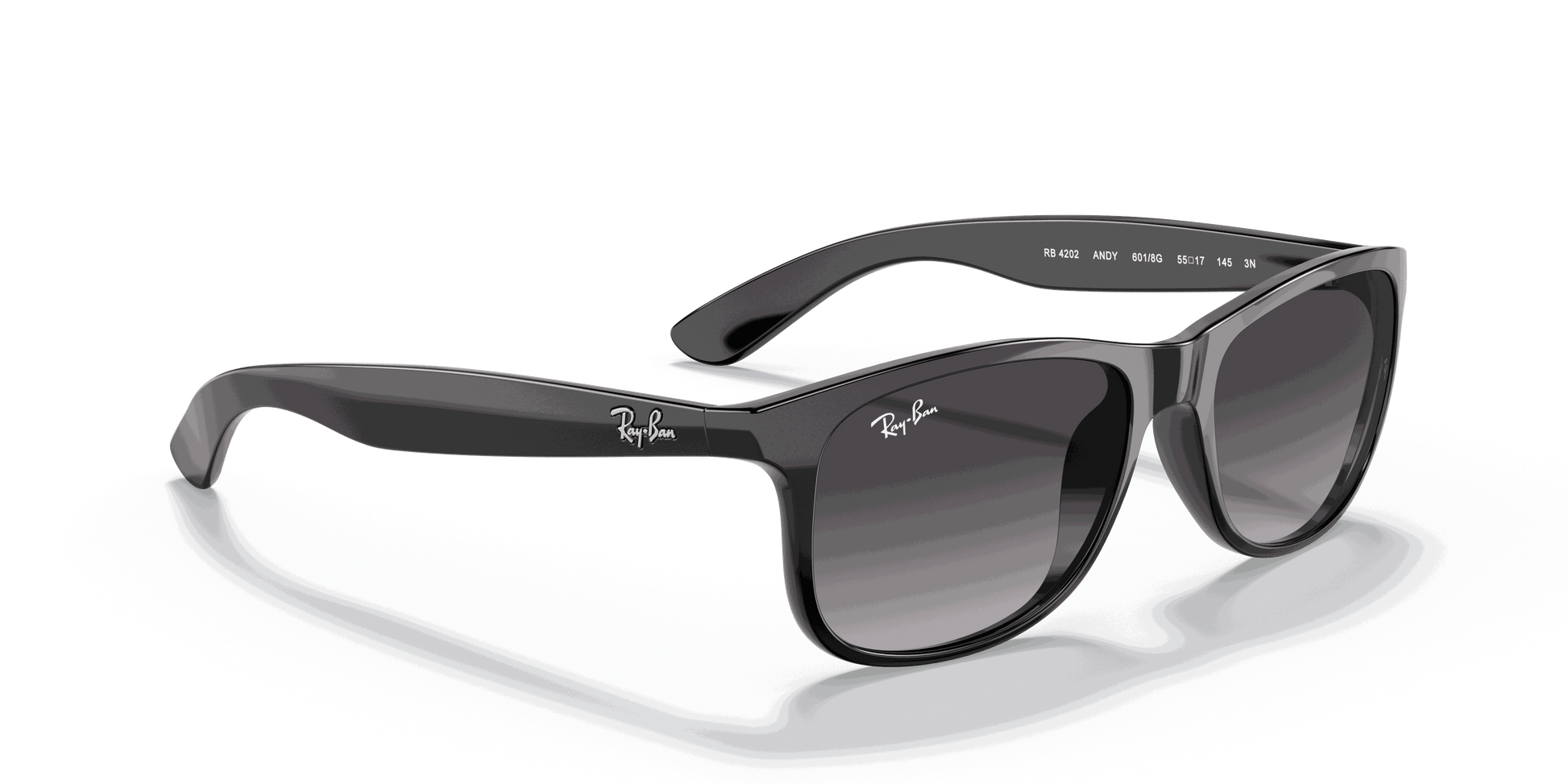 [Light Grey Gradient Dark Grey Lenses, Polished Black Frame]