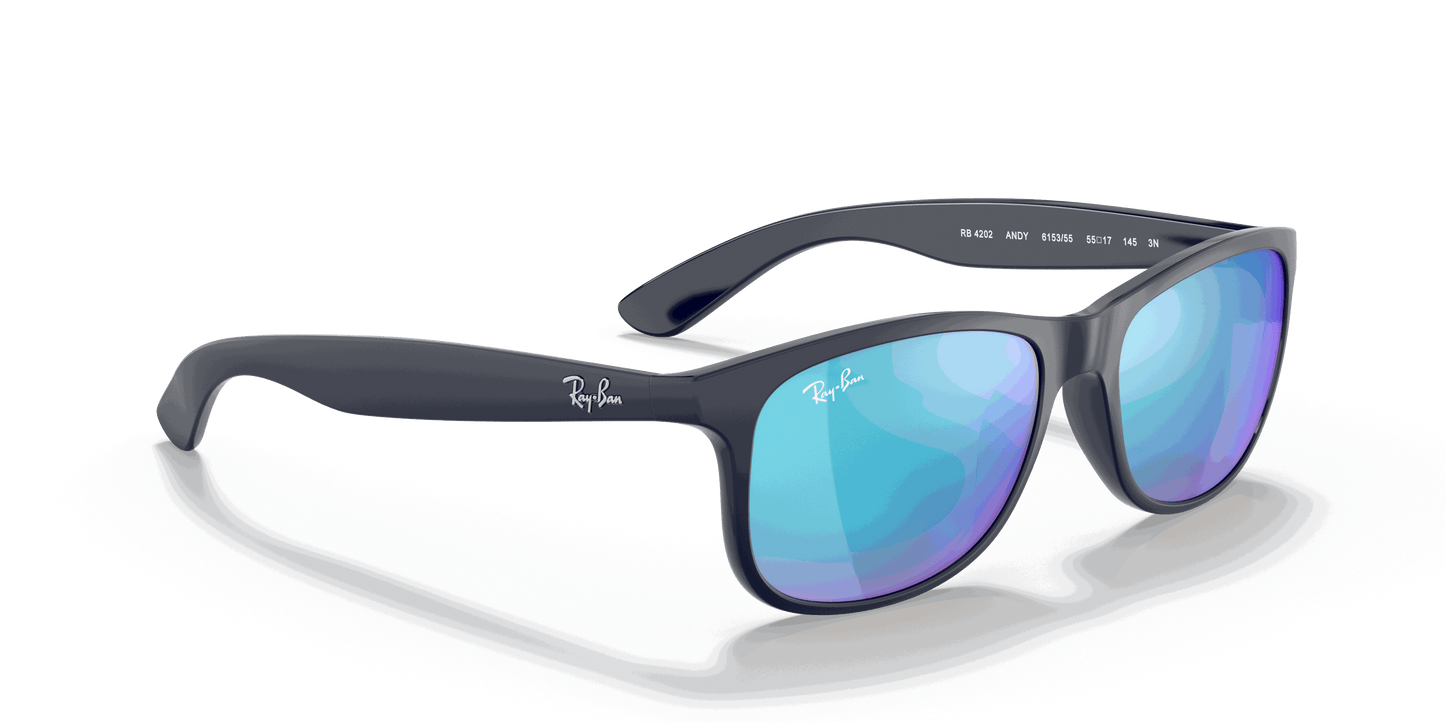 [Blue Mirror Lenses, Matte Blue Frame]