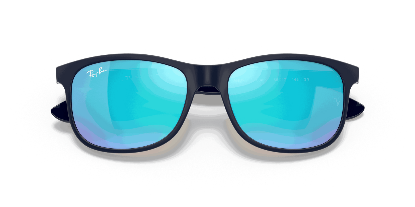 [Blue Mirror Lenses, Matte Blue Frame]