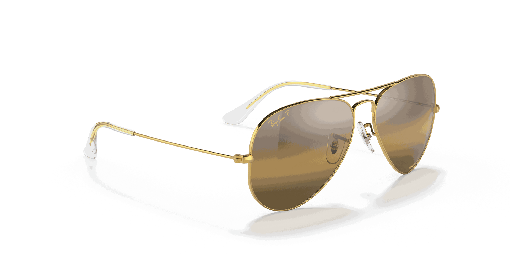 [Silver/Brown Lenses, Polished Gold Frame]