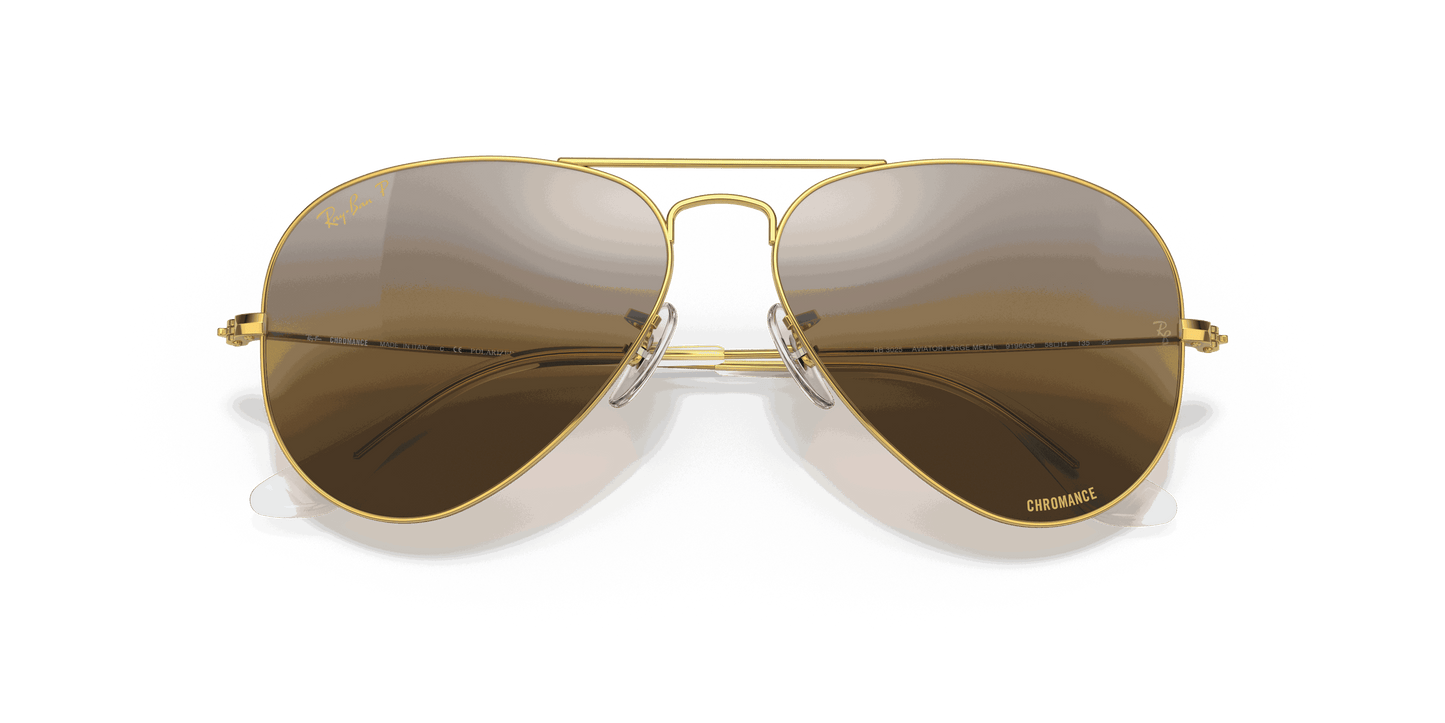 [Silver/Brown Lenses, Polished Gold Frame]