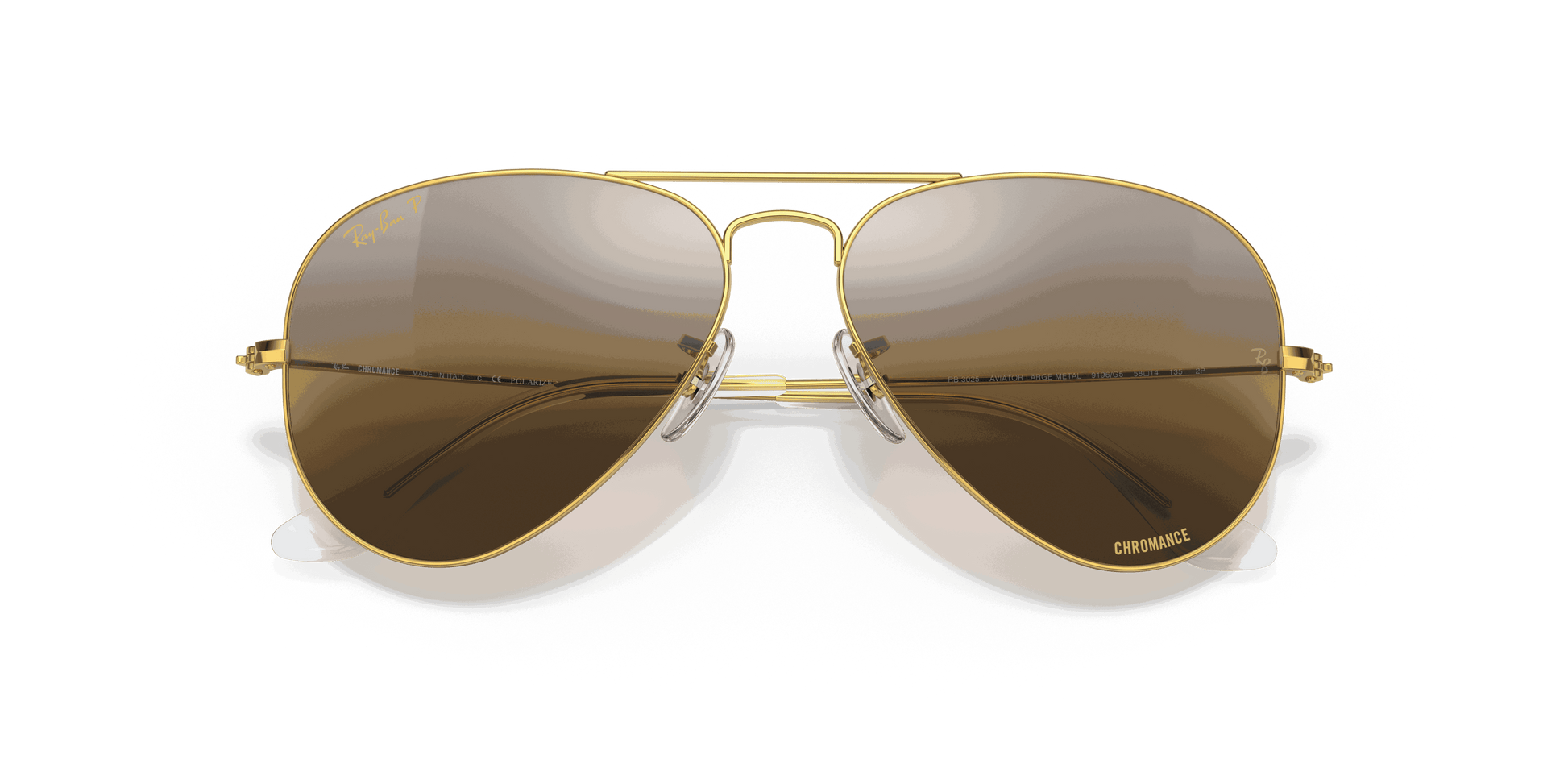 [Silver/Brown Lenses, Polished Gold Frame]