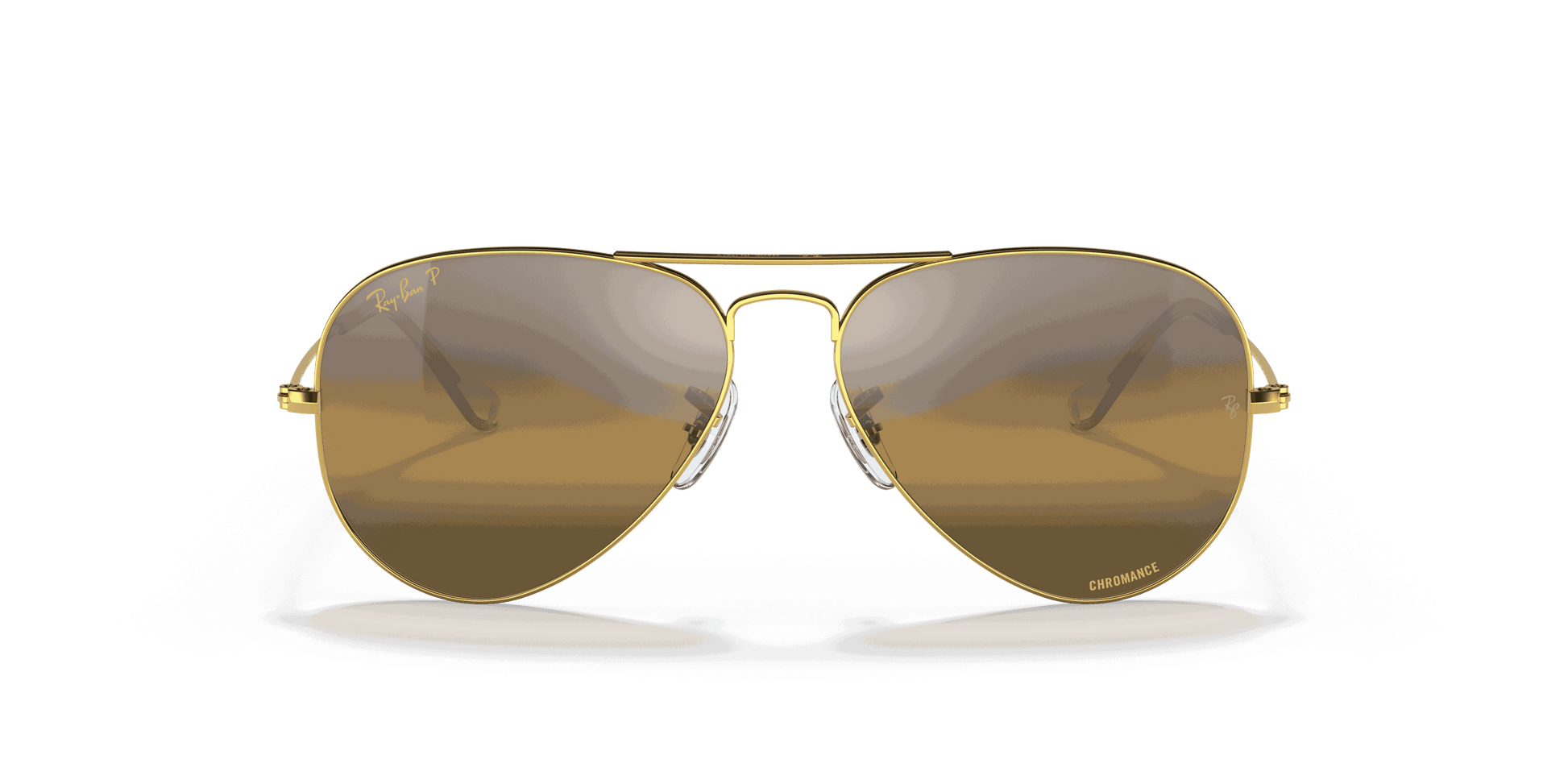 [Silver/Brown Lenses, Polished Gold Frame]