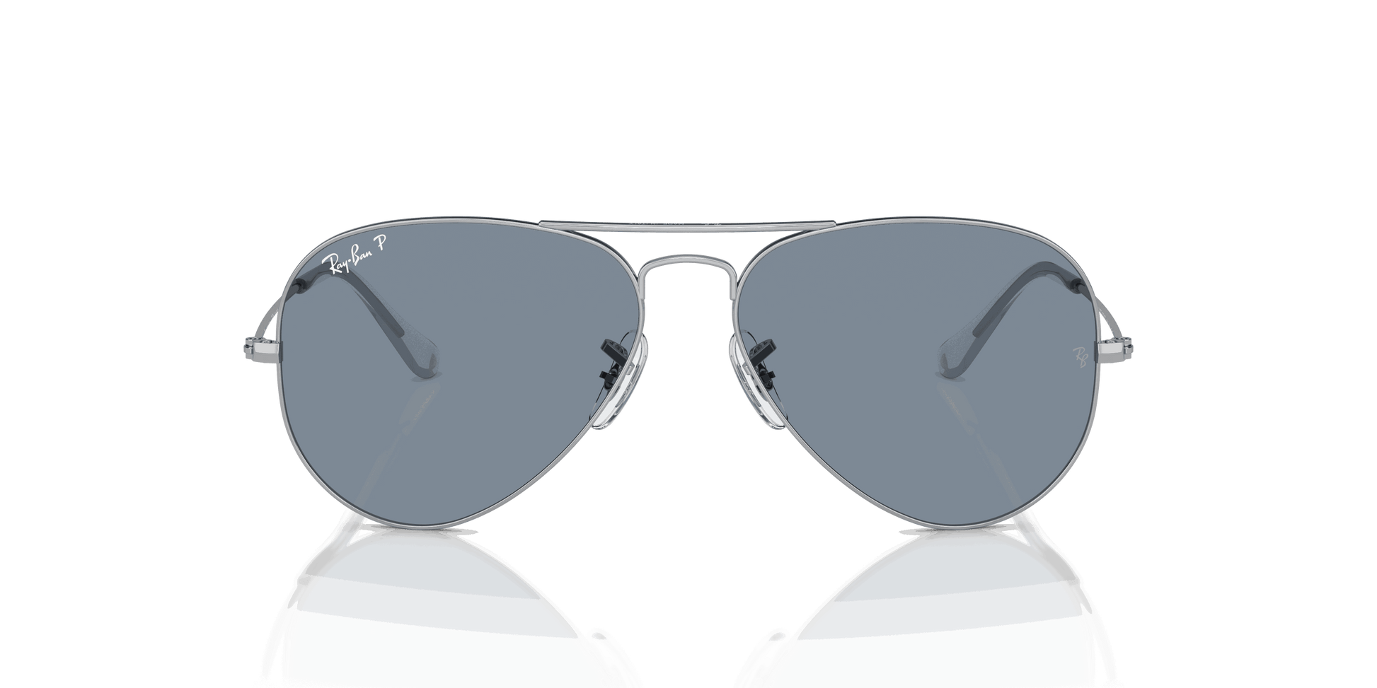 [Blue Lenses, Polished Silver Frame]