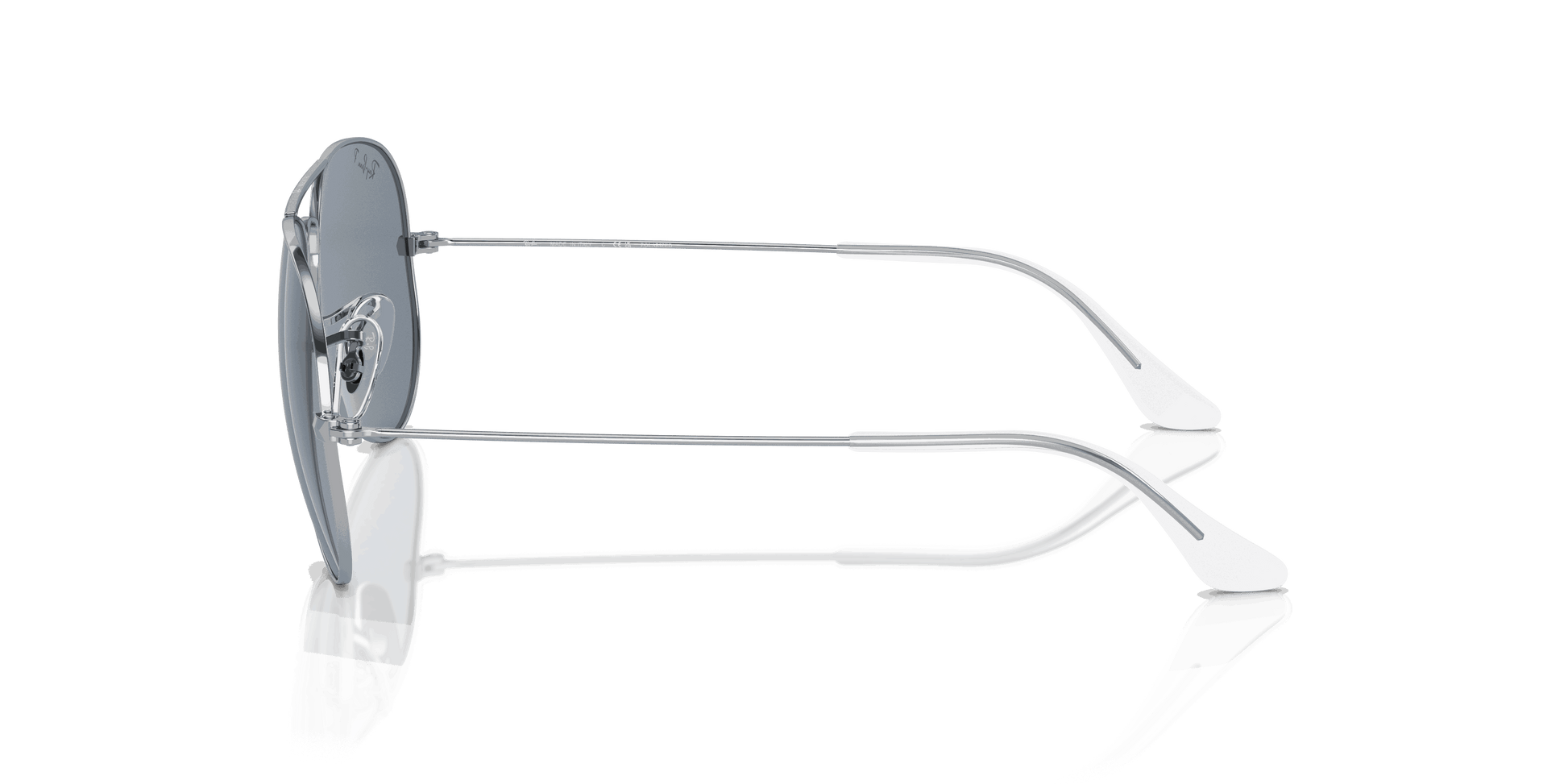 [Blue Lenses, Polished Silver Frame]