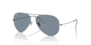 [Blue Lenses, Polished Silver Frame]