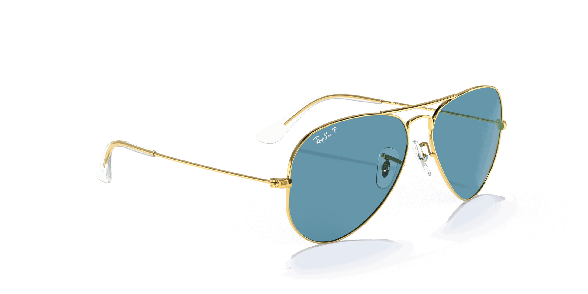 [Blue Lenses, Polished Gold Frame]