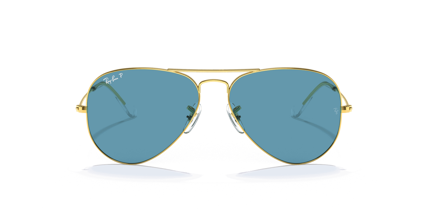 [Blue Lenses, Polished Gold Frame]
