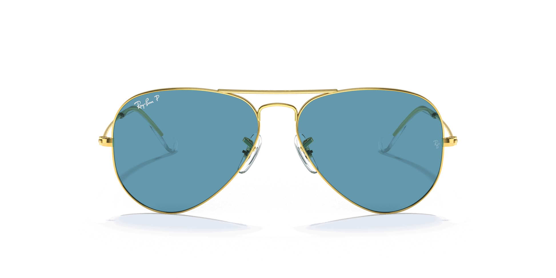 [Blue Lenses, Polished Gold Frame]