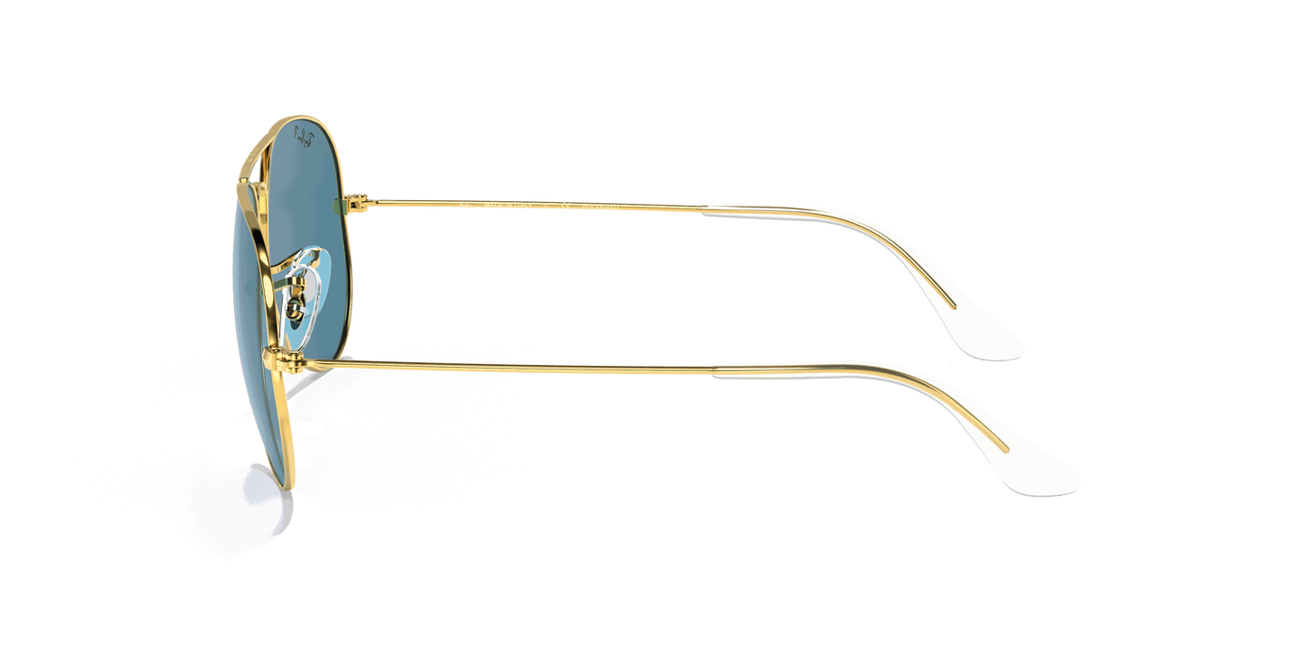 [Blue Lenses, Polished Gold Frame]