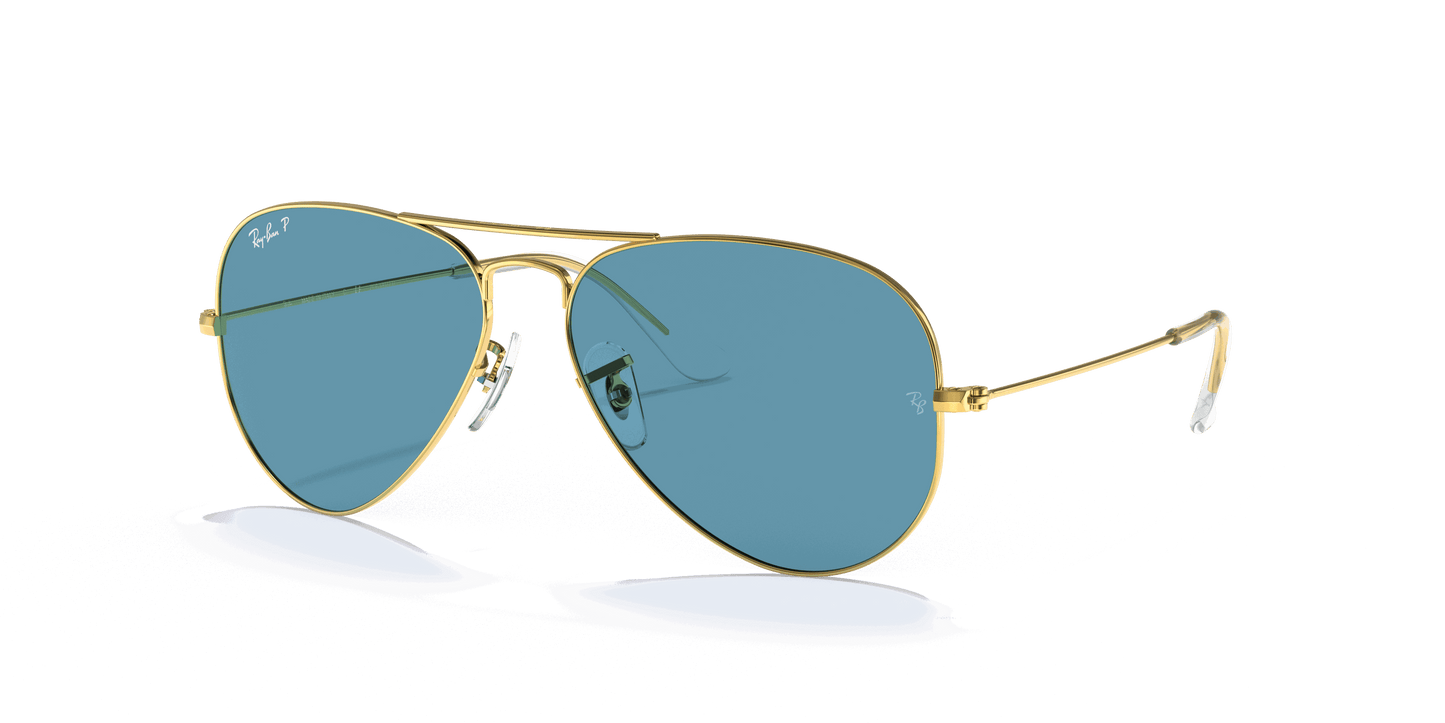 [Blue Lenses, Polished Gold Frame]