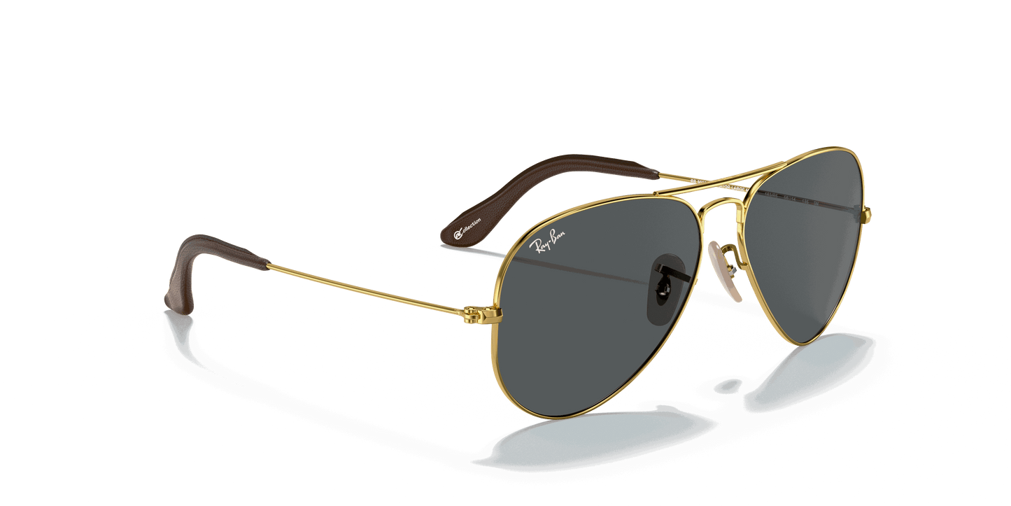 [Blue/Grey Classic Lenses, Polished Arista Gold Frame]