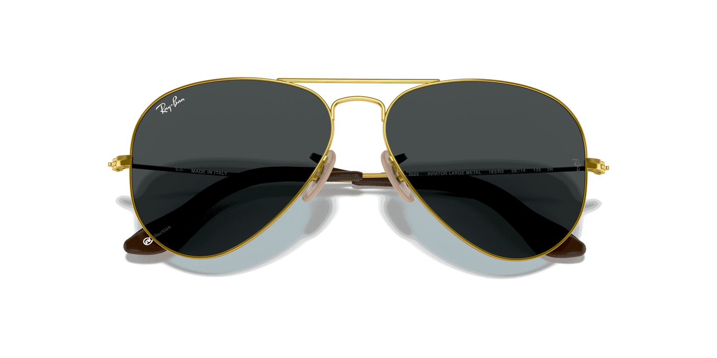 [Blue/Grey Classic Lenses, Polished Arista Gold Frame]