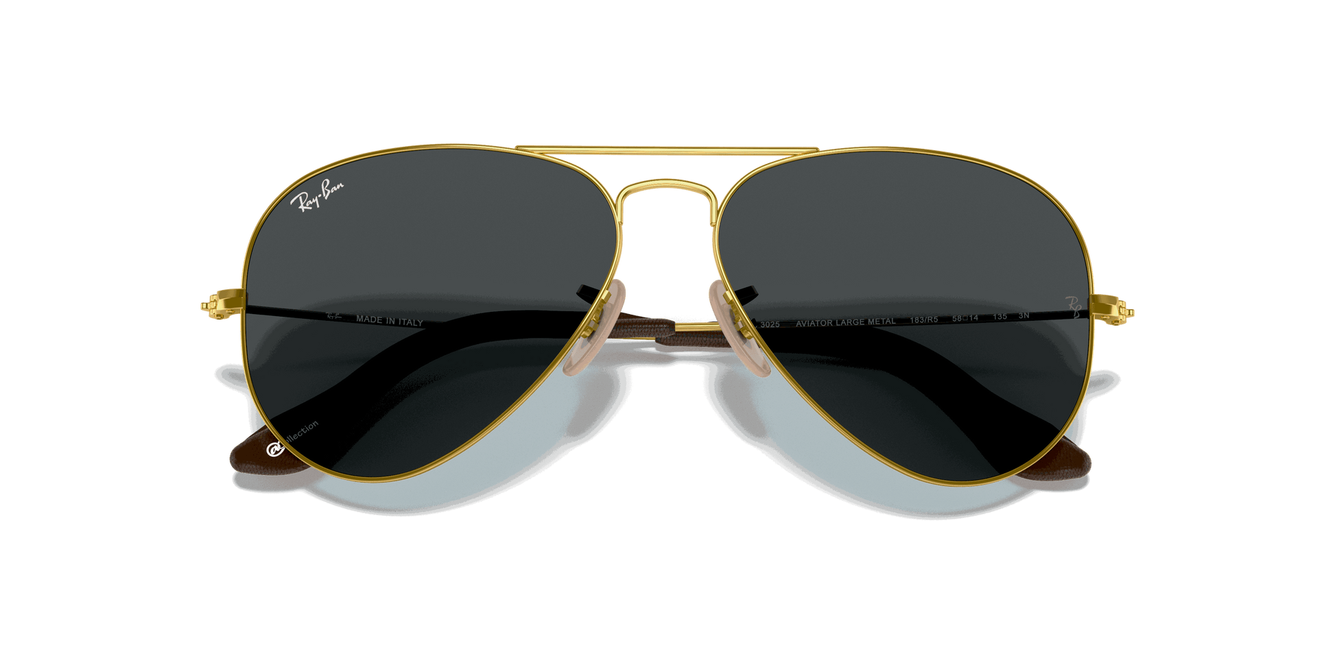 [Blue/Grey Classic Lenses, Polished Arista Gold Frame]