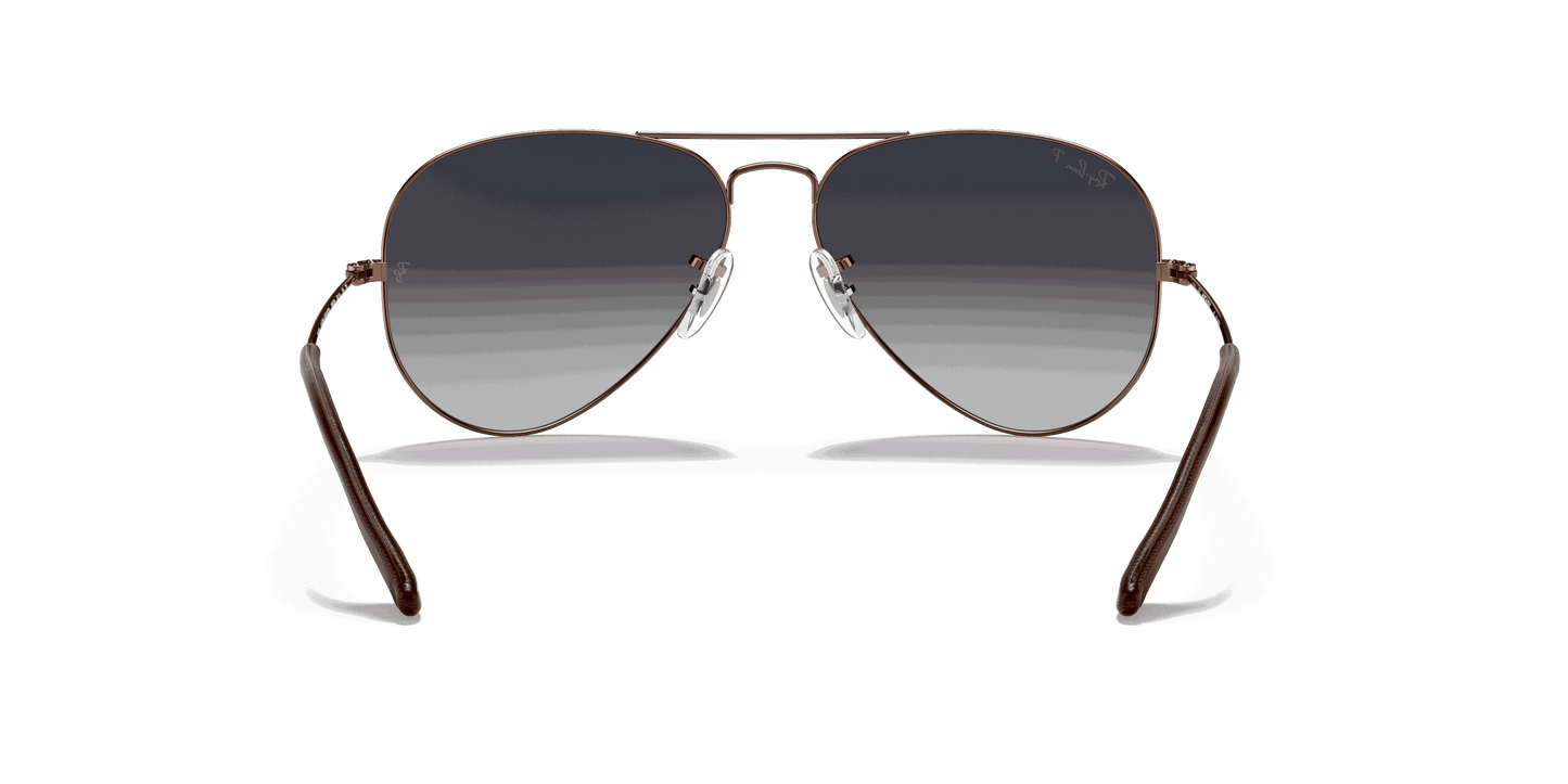 [Polarized Blue/Grey Gradient Lenses, Polished Copper Frame]