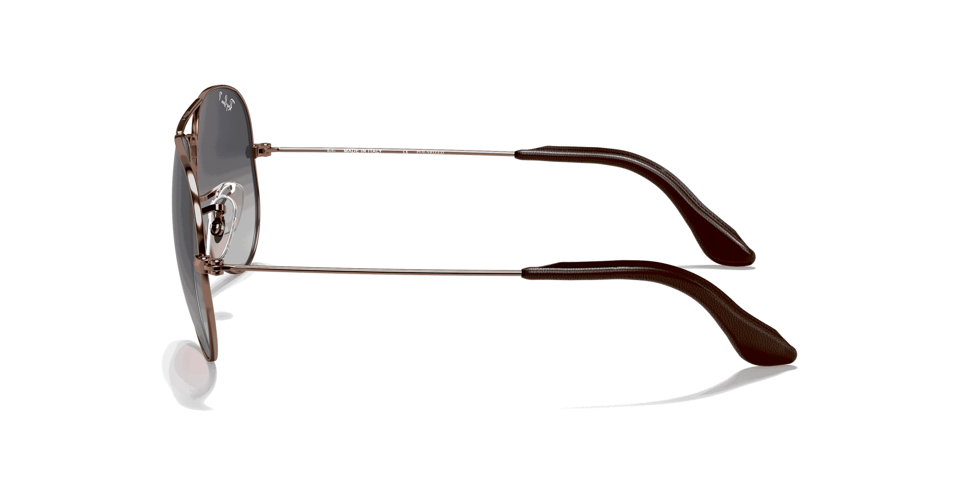 [Polarized Blue/Grey Gradient Lenses, Polished Copper Frame]