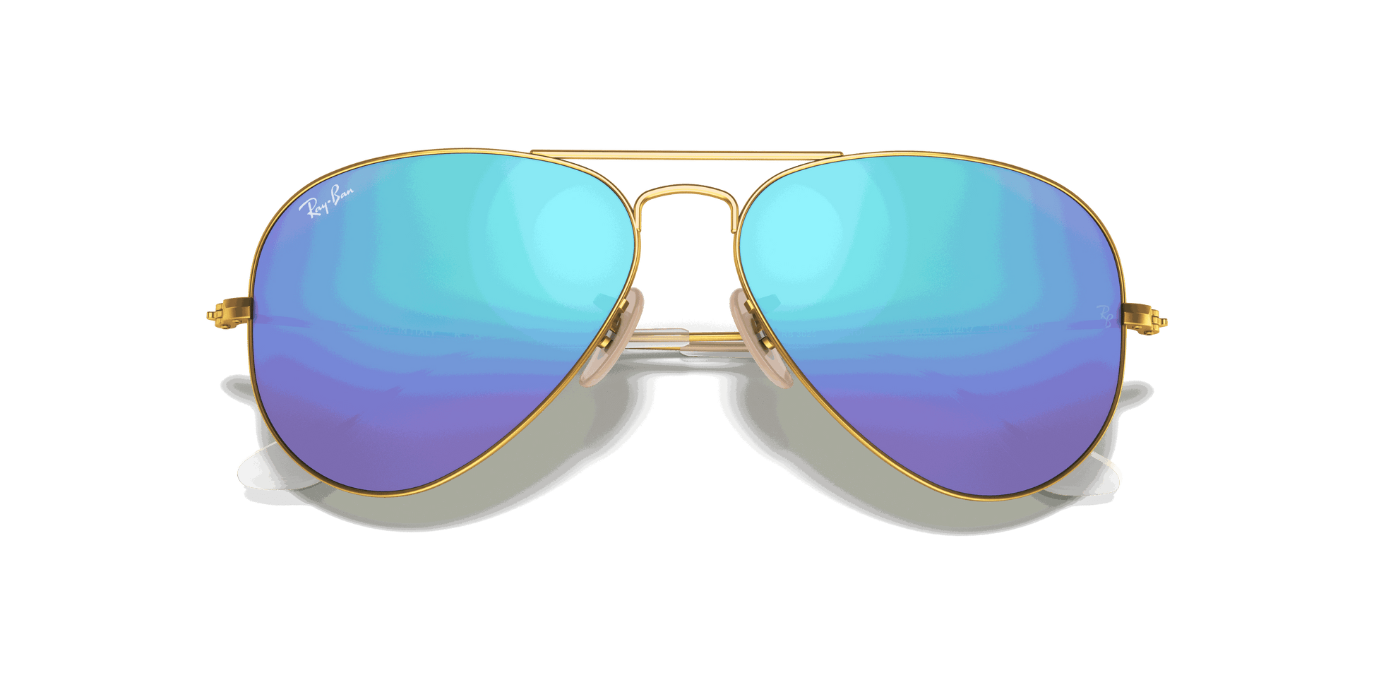 [Blue Flash Lenses, Matte Gold Frame]