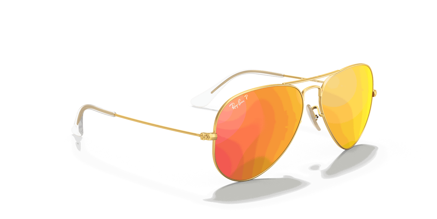 [Orange Flash Lenses, Matte Gold Frame]