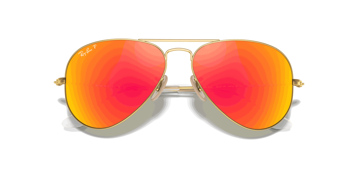 [Orange Flash Lenses, Matte Gold Frame]