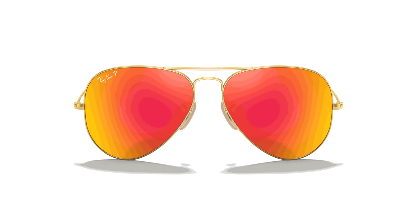 [Orange Flash Lenses, Matte Gold Frame]